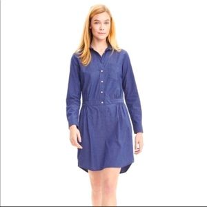 EUC Banana Republic Long Sleeve Chambray Blue Shirt Dress
